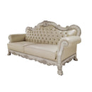 Dresden 85.5" Sofa w/4 Pillows, Faux Leather & Bone White Finish Acme