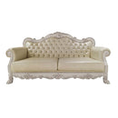 Dresden 85.5" Sofa w/4 Pillows, Faux Leather & Bone White Finish Acme
