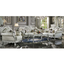 Dresden 85.5" Sofa w/4 Pillows, Faux Leather & Bone White Finish Acme