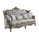 Miliani 91" Sofa w/5 Pillows, Fabric & Antique Bronze Finish Acme