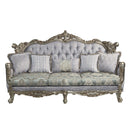 Miliani 91" Sofa w/5 Pillows, Fabric & Antique Bronze Finish Acme