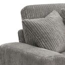 Tavia Reversible 84" Sectional Sofa w/6 Pillows, Gray Corduroy Acme