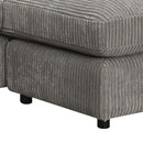 Tavia Reversible 84" Sectional Sofa w/6 Pillows, Gray Corduroy Acme