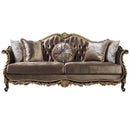 Betria 87" Sofa w/5 Pillows, Light Green Velvet, Gold & Black Acme
