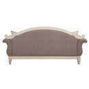Florian 87.8" Sofa w/4 Pillows, Gray Fabric & Antique White Finish Acme