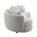 Iniko 105" Sofa w/6 Pillows, Beige  Boucle Acme