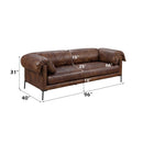 Jaron 96" Sofa, Mocha Top Grain Leather Acme