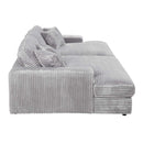 Hilde 112" Sectional Sofa w/4 Pillows, Light Gray Corduroy Acme