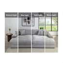 Hilde 112" Sectional Sofa w/4 Pillows, Light Gray Corduroy Acme