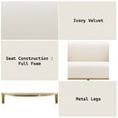 Martina 89" Sofa w/2 Pillows, Ivory Velvet Acme