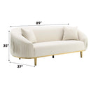 Martina 89" Sofa w/2 Pillows, Ivory Velvet Acme