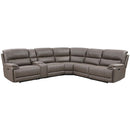 Kantu Motion 120" Sectional Sofa, Brown Faux Leather Acme