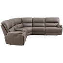 Kantu Motion 120" Sectional Sofa, Brown Faux Leather Acme