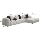 Manilla 145" Sectional Sofa w/8 Pillows, Ivory White Linen Acme