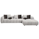 Manilla 145" Sectional Sofa w/8 Pillows, Ivory White Linen Acme