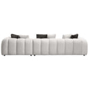Manilla 145" Sectional Sofa w/8 Pillows, Ivory White Linen Acme