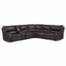 Saul Power Motion 133" Sectional Sofa, Espresso Leather-Aire Acme