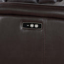 Saul Power Motion 133" Sectional Sofa, Espresso Leather-Aire Acme