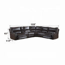 Saul Power Motion 133" Sectional Sofa, Espresso Leather-Aire Acme