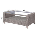 Greeley 4PC Pack Patio Sofa Set 77" , Gray Fabric & Gray Finish Acme