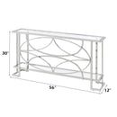 Kalan 56" Sofa Table, Glass & Silver Finish Acme