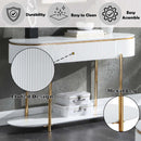 Daveigh 47" Sofa Table, White  High Gloss & Gold Finish Acme