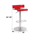 Rania Adjustable Stool w/Swivel, Red & Chrome Finish Acme