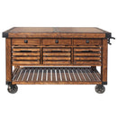Kaif Kitchen Cart, Distressed Chestnut Finish Acme