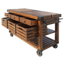 Kaif Kitchen Cart, Distressed Chestnut Finish Acme