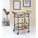 Lakelyn Serving Cart, Clear Glass & Black Nickel Finish Acme