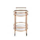 Lakelyn Serving Cart, Clear Glass & Rose Gold Finish Acme