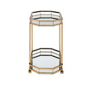 Lacole Serving Cart, Mirrored & Champagne Finish Acme
