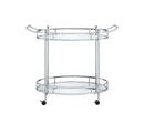 Jinx Serving Cart, Clear Glass & Chrome Finish Acme