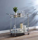 Jinx Serving Cart, Clear Glass & Chrome Finish Acme