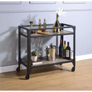 Jorgensen Serving Cart, Rustic Oak & Charcoal Finish Acme