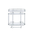 Piffo Serving Cart Set, Clear Glass & Chrome Finish Acme