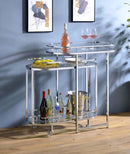 Piffo Serving Cart Set, Clear Glass & Chrome Finish Acme