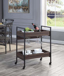 Jerrick Serving Cart, Walnut & Black Finish Acme