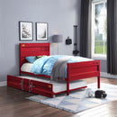 Cargo Trundle (Twin), Red Finish Acme