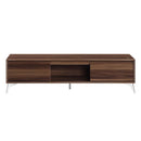 Raceloma  71" TV Stand, LED, Walnut & Chrome Finish Acme