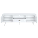 Pagan  63" TV Stand, White High Gloss Finish Acme