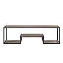 Idella  59" TV Stand, Rustic Oak & Black Finish Acme