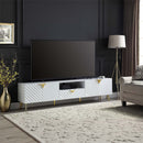 Gaines  79" TV Stand, White High Gloss Finish Acme