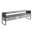 Raziela  60" TV Stand, Concrete Gray & Black Finish Acme
