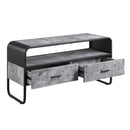Raziela  39" TV Stand, Concrete Gray & Black Finish Acme
