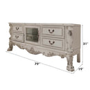 Dresden  79" TV Stand, Bone White Finish Acme