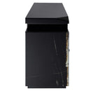 Drisana  59" TV Stand w/Fireplace, Black Mirrored Finish Acme