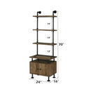 Ensata II TV Stand Side Pier, Rustic Oak  & Black Finish Acme
