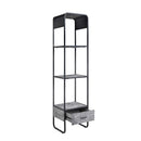 Raziela TV Stand Side Pier, Concrete Gray & Black Finish Acme