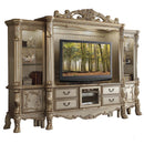 Dresden Entertainment Center, Gold Patina & Bone Finish Acme